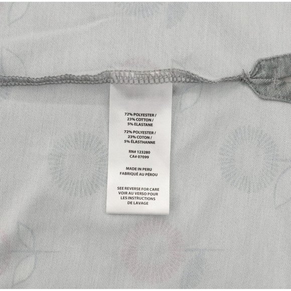 Travis Mathew Golf Polo Shirt Men's XL Gray Purple Blue Floral Pattern Spell Out - Picture 8 of 9